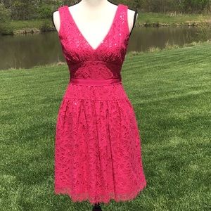 BCBG Max Azaria Pink Sequin Sleeveless Dress